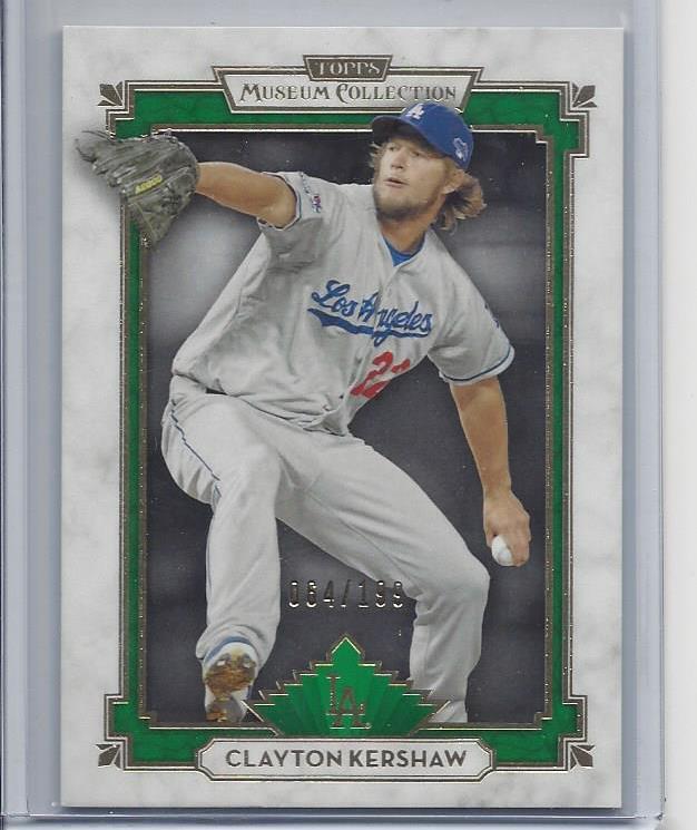CLAYTON KERSHAW 2014 TOPPS MUSEUM GREEN BORDER PARALLEL #D 64/199