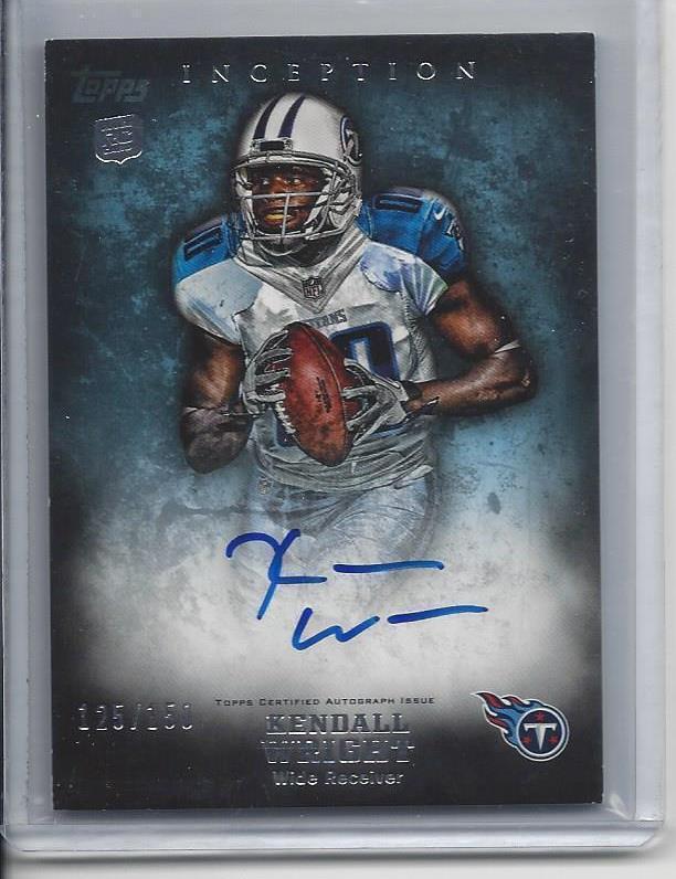 KENDALL WRIGHT 2012 TOPPS INCEPTION BLUE TITANS ON CARD AUTO RC #D /150