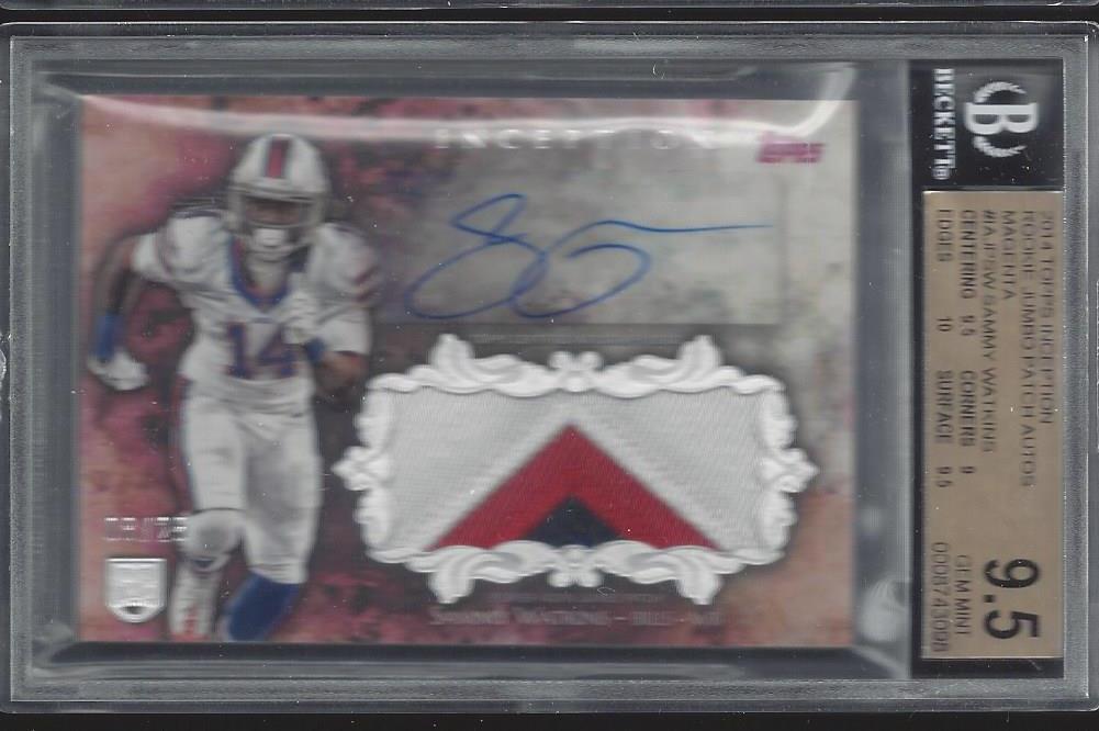 SAMMY WATKINS 2014 TOPPS INCEPTION MAGENTA 3 COLOR PATCH AUTO RC /25 BGS 9.5 10