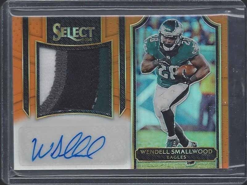 WENDELL SMALLWOOD 2016 SELECT ORANGE RPA PRIZM 4 COLOR PATCH AUTO RC #D 25/49