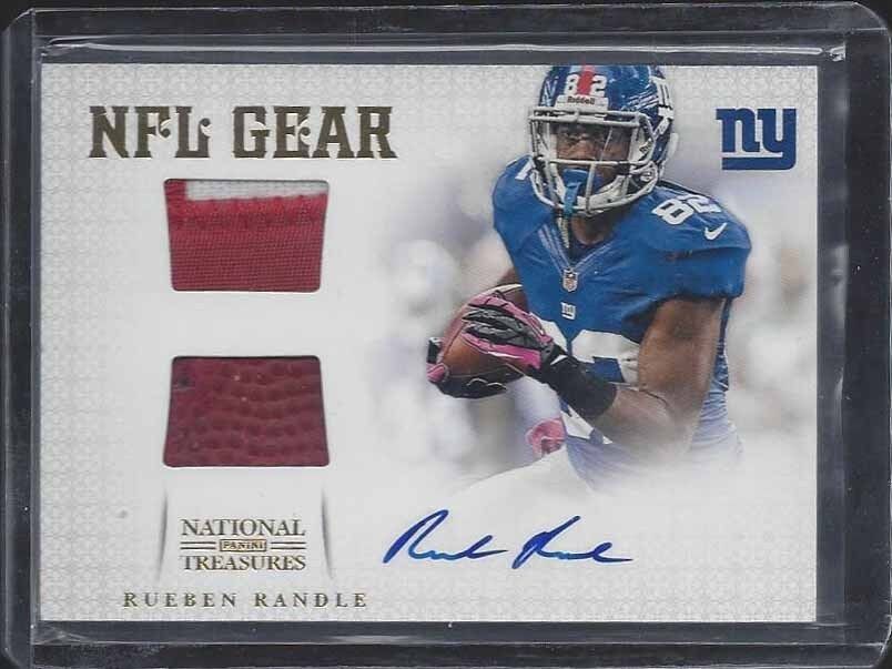 RUEBEN RANDLE 2012 NATIONAL TREASURES NFL GEAR PRIME DUAL PATCH AUTO RC #D /15