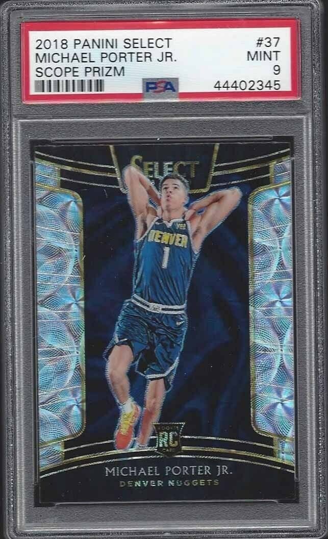 MICHAEL PORTER JR 2018 SELECT SCOPE PRIZM ROOKIE RC #37 PSA 9 MINT