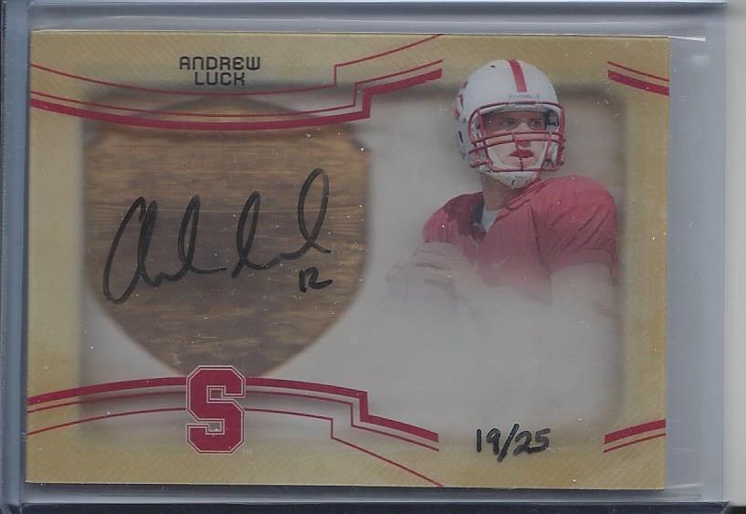 ANDREW LUCK 2013 UD EXQUISITE DIMENSIONS SHADOW BOX ON CARD AUTO #D 19/25