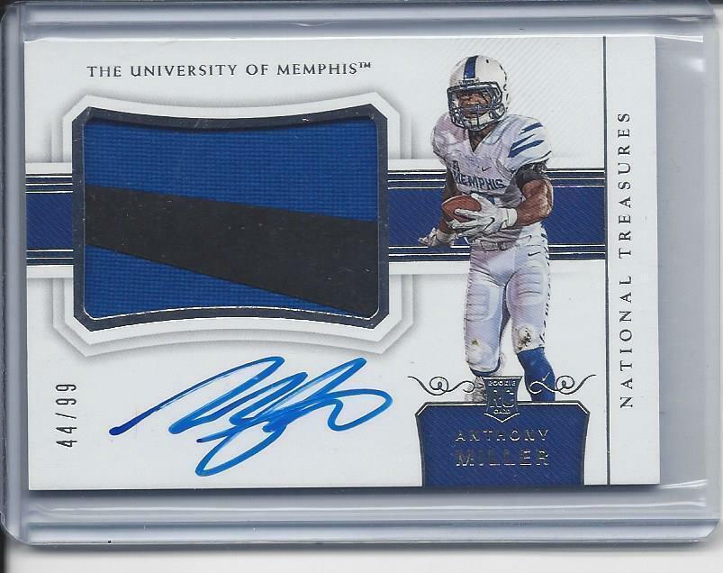 ANTHONY MILLER 2018 NATIONAL TREASURES MEMPHIS RPA ROOKIE PATCH AUTO RC #D 44/99