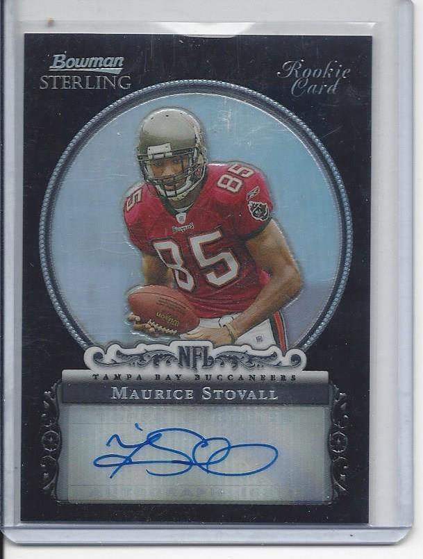 MAURICE STOVALL 2006 BOWMAN STERLING BLACK REFRACTOR NOTRE DAME AUTO RC #D 6/25