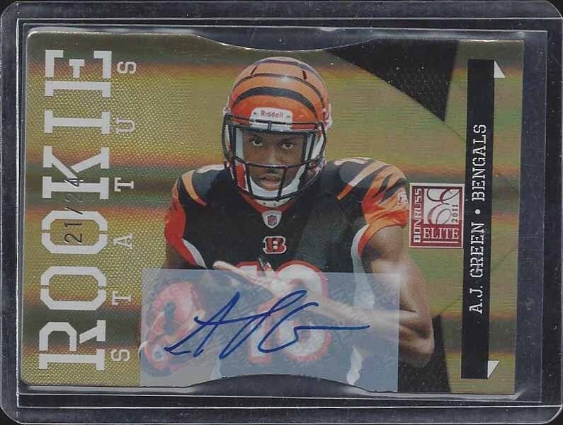 A.J. GREEN 2011 DONRUSS ELITE STATUS GOLD DIE CUT ROOKIE AUTO RC #D 21/24