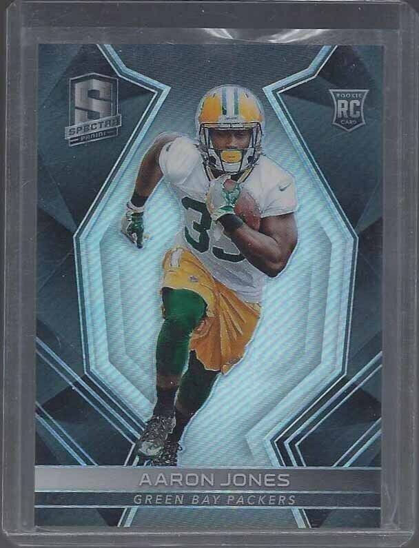 AARON JONES 2017 PANINI SPECTRA SILVER PRIZM PACKERS ROOKIE RC #D 44/99