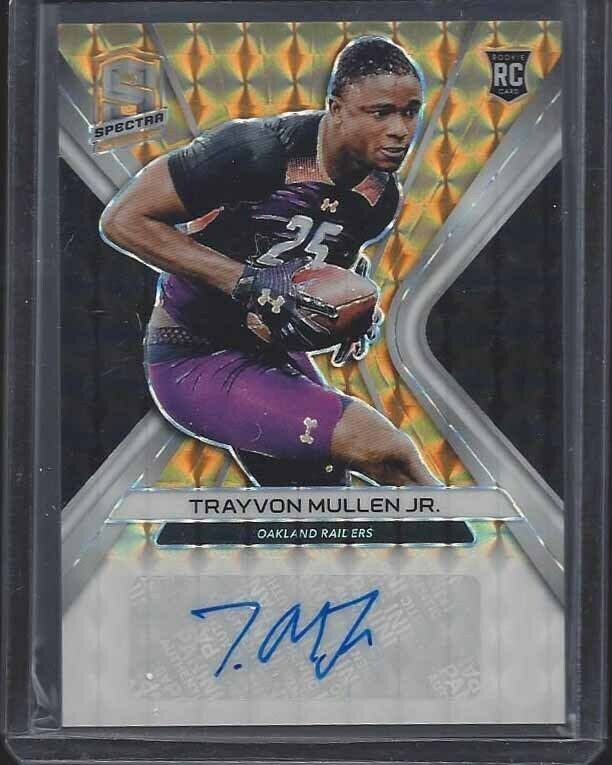 TRAVYON MULLEN JR 2019 PANINI SPECTRA GOLD PRIZM ROOKIE AUTO RC #D 1/10
