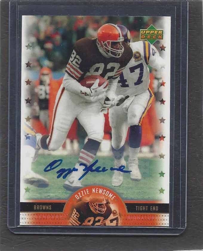 OZZIE NEWSOME 2005 UPPER DECK UD LEGENDS BROWNS HALL OF FAME AUTO