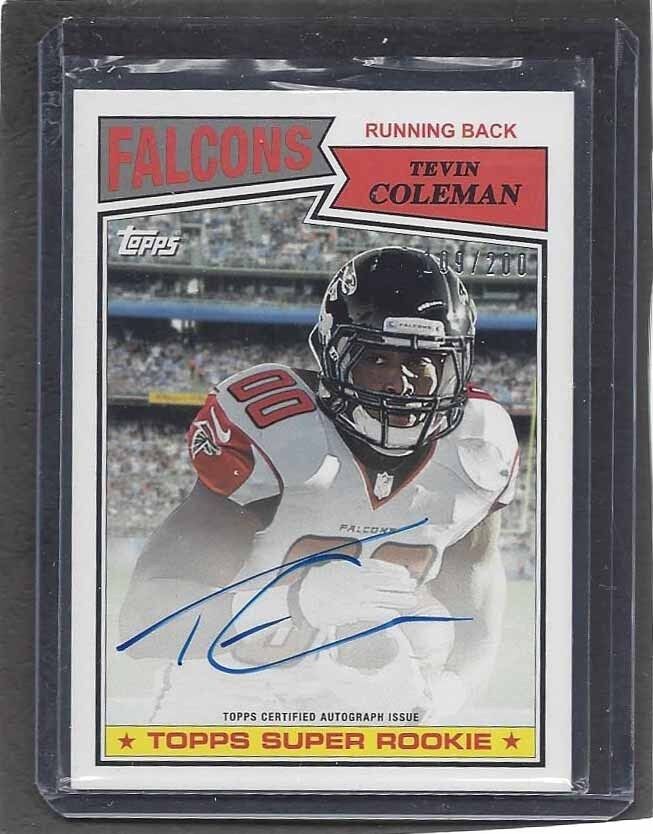 TEVIN COLEMAN 2015 TOPPS 1987 SUPER ROOKIE RETRO ON CARD AUTO RC #D 109/200