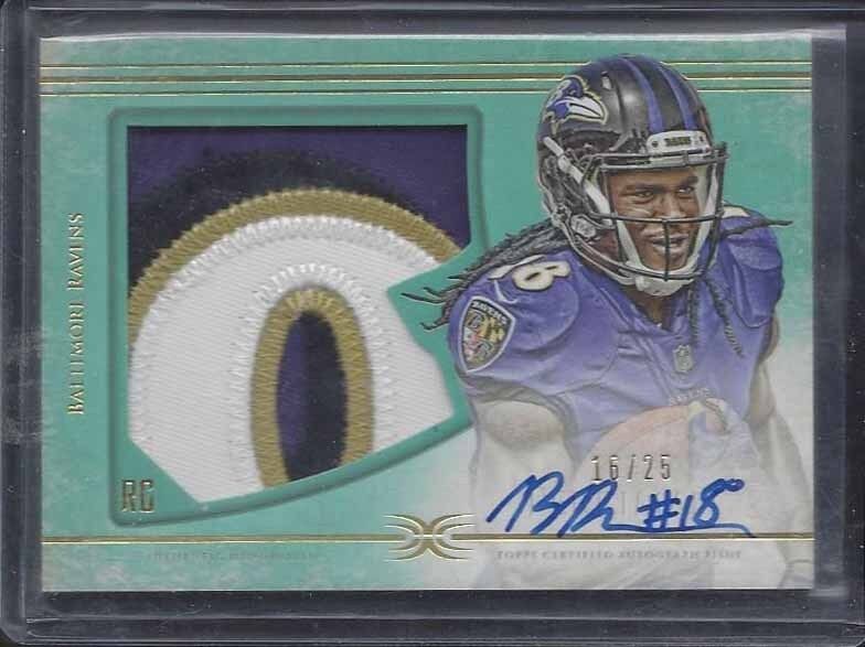 BRESHAD PERRIMAN 2015 TOPPS DEFINITIVE GREEN 4 COLOR NAMEPLATE PATCH AUTO RC /25