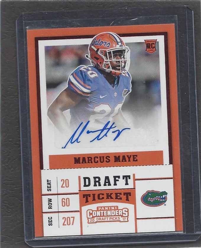 MARCUS MAYE 2017 CONTENDERS DRAFT PICKS RED DRAFT TICKET ROOKIE AUTO RC #248