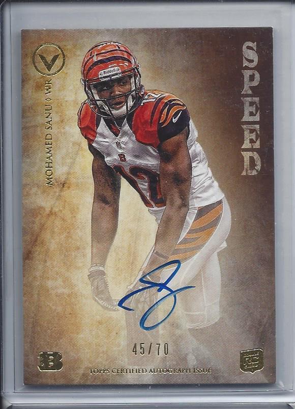 MOHAMED SANU 2012 TOPPS VALOR SPEED BENGALS ON CARD AUTO RC #D 45/70