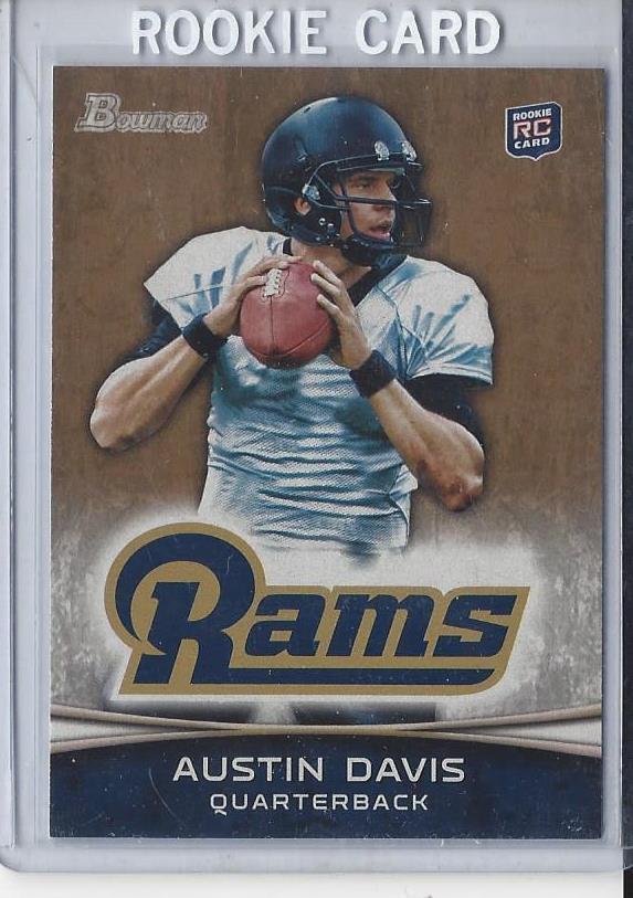 AUSTIN DAVIS 2012 BOWMAN GOLD PARALLEL ** HIS ONLY ROOKIE ** RC #186