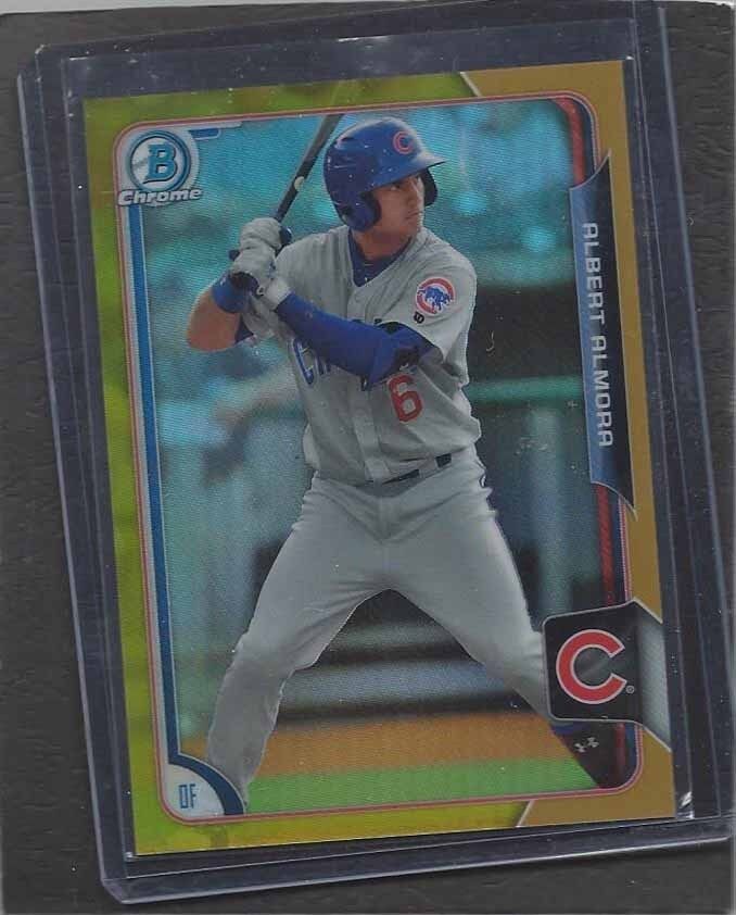 ALBERT ALMORA 2015 BOWMAN CHROME GOLD REFRACTOR CUBS PROSPECT #D 44/50