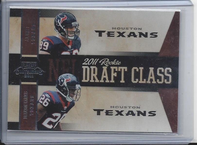 J.J. WATT BRANDON HARRIS 2011 PLAYOFF CONTENDERS TEXANS DRAFT CLASS RC #24