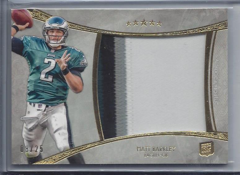 MATT BARKLEY 2012 TOPPS 5 FIVE STAR GOLD 4 COLOR JUMBO EAGLES PATCH #D 8/25