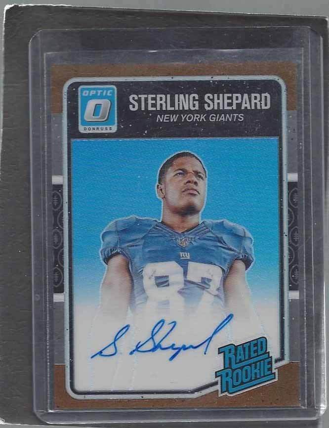 STERLING SHEPARD 2016 DONRUSS OPTIC BRONZE HOLO ON CARD ROOKIE AUTO RC #194