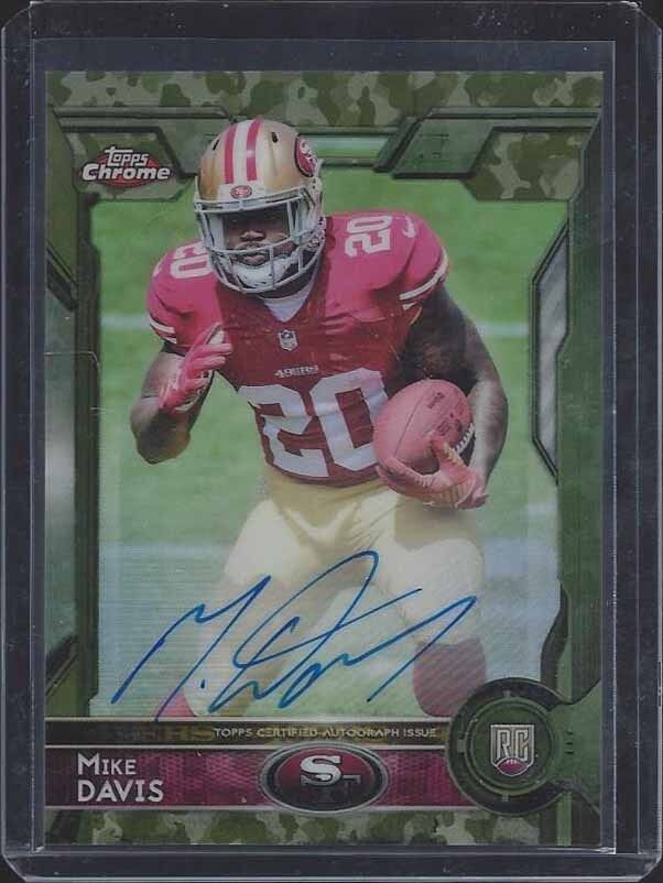MIKE DAVIS 2015 TOPPS CHROME CAMO REFRACTOR ON CARD ROOKIE AUTO RC #D 10/99