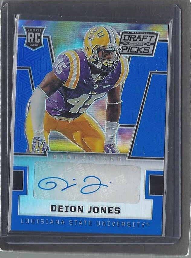 DEION JONES 2016 PANINI PRIZM DRAFT PICKS RETAIL BLUE PRIZMS ROOKIE AUTO RC #298