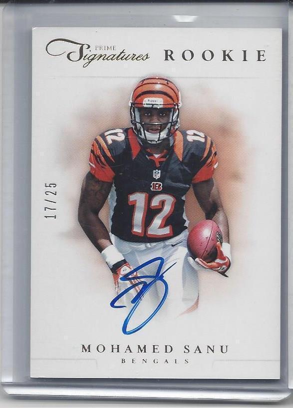 MOHAMED SANU 2012 PRIME SIGNATURES GOLD ON CARD ROOKIE AUTO RC #D 17/25