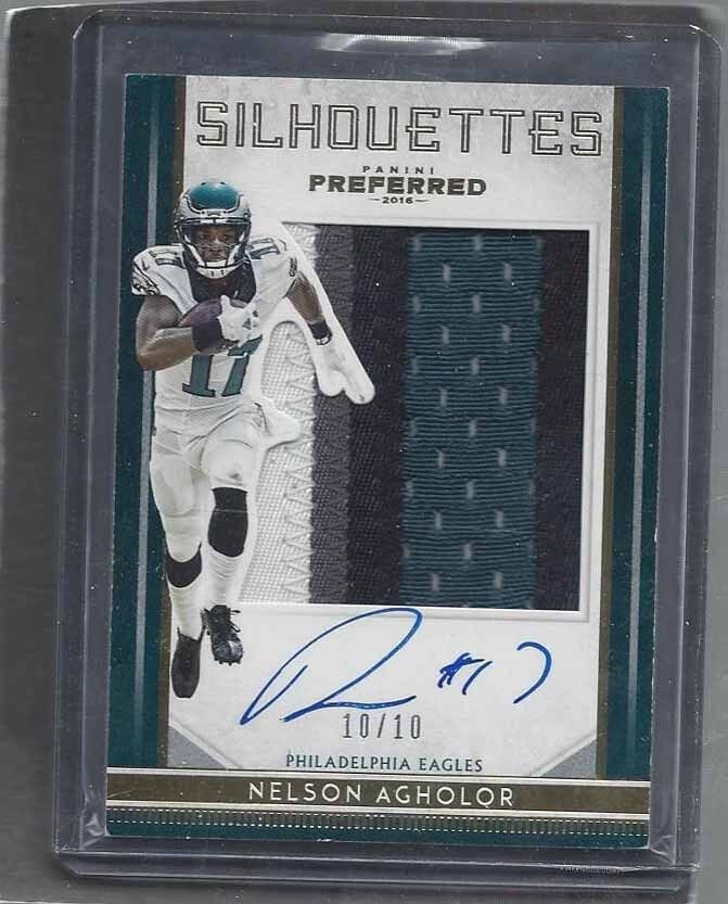 NELSON AGHOLOR 2016 PREFERRED SILHOUETTE GOLD JUMBO 4 COLOR PATCH AUTO #D 10/10