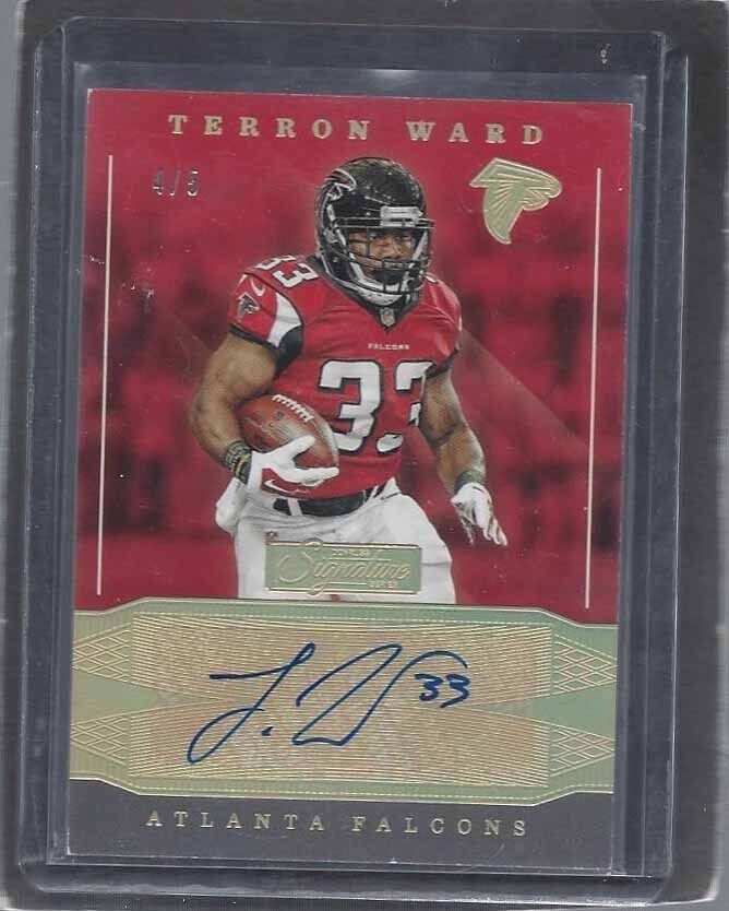 TERRON WARD 2016 DONRUSS SIGNATURE SERIES GOLD FALCONS AUTO #D 4/5