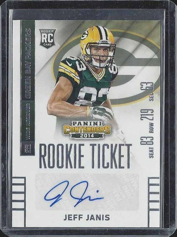 JEFF JANIS 2014 CONTENDERS PACKERS ROOKIE TICKET VARIATION SP AUTO RC #140