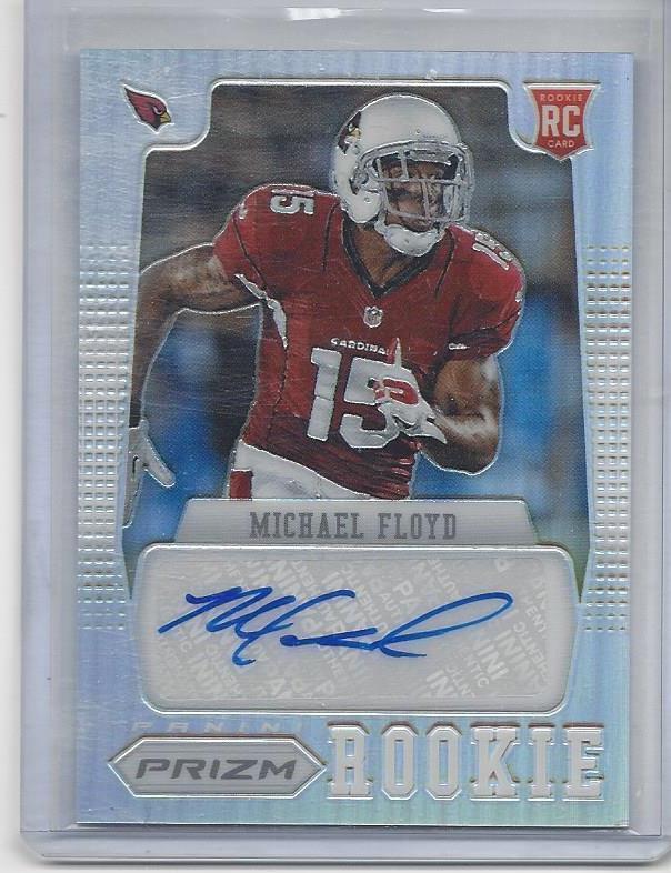 MICHAEL FLOYD 2012 PANINI PRIZM REFRACTOR CARDINALS ROOKIE AUTO RC #D 63/99