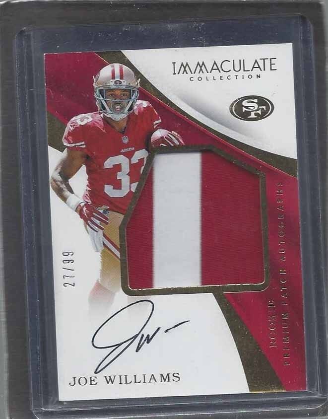 JOE WILLIAMS 2016 IMMACULATE PREMIUM RPA JUMBO 2 COLOR PATCH AUTO RC #D 27/99