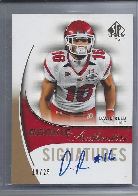 DAVID REED 2010 SP AUTHENTIC GOLD UTAH ON CARD AUTO RC #D 19/25