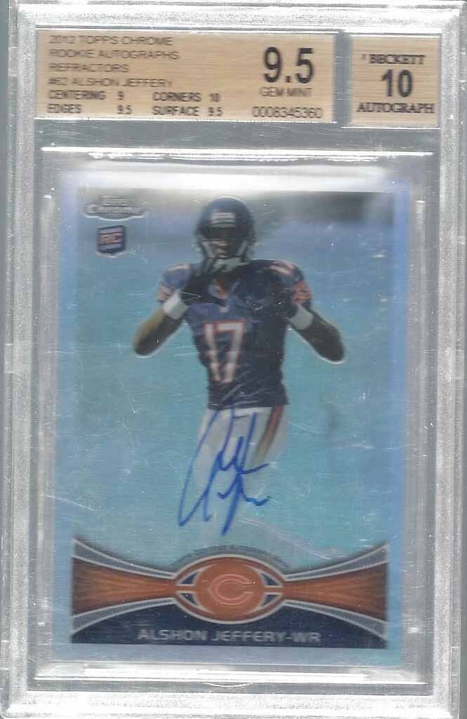 ALSHON JEFFERY 2012 TOPPS CHROME REFRACTOR AUTO RC #D 47/178 BGS 9.5 w/ 10 AU