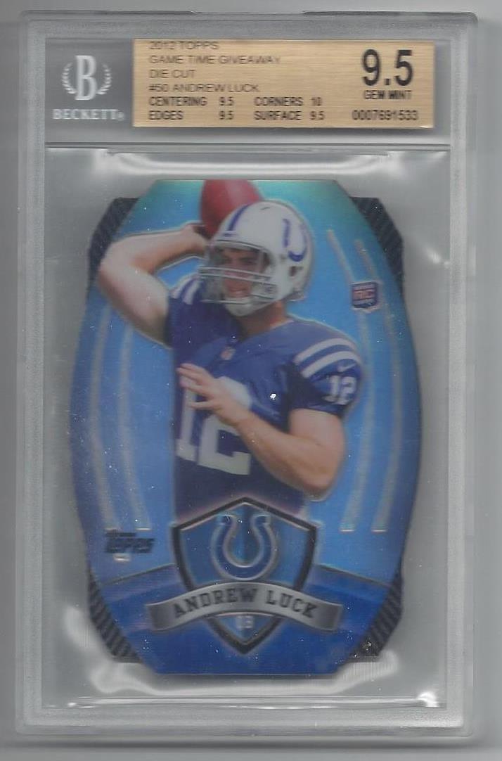 ANDREW LUCK 2012 TOPPS GAME TIME GIVEAWAY DIE CUT REFRACTOR RC BGS 9.5 GEM MINT