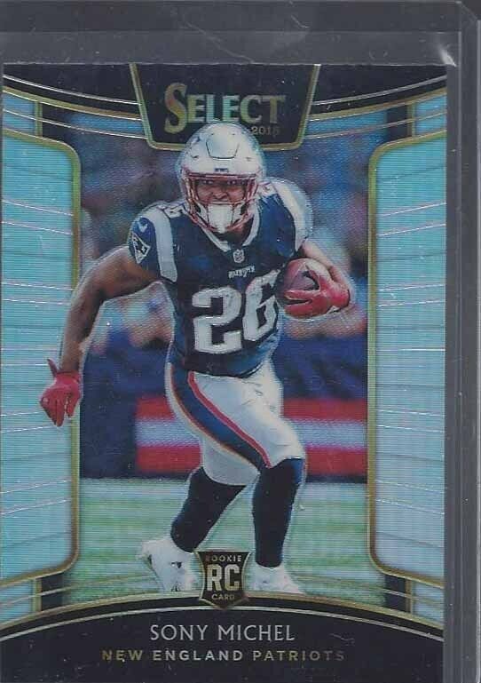SONY MICHEL 2018 PANINI SELECT SILVER PRIZM ROOKIE RC #87