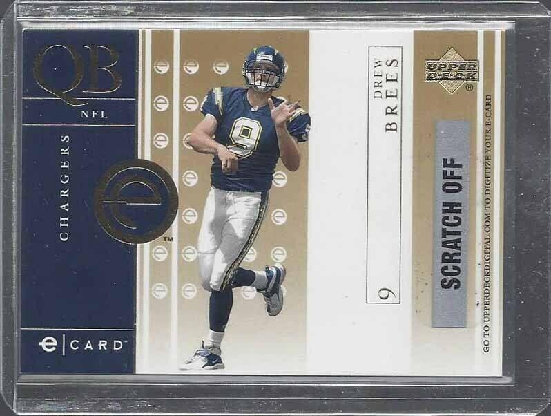 DREW BREES 2001 UPPER DECK E-CARD ROOKIE RC