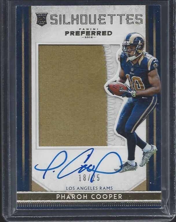 PHAROH COOPER 2016 PREFERRED CROWN ROYALE SILHOUETTE GOLD PATCH AUTO RC #D 18/25