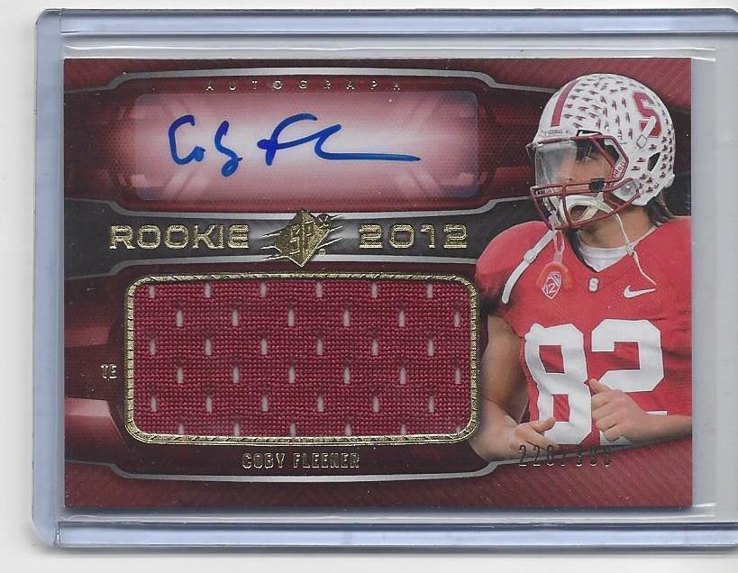 COBY FLEENER 2012 SPX SAINTS STANFORD CARDINAL ROOKIE JERSEY AUTO RC #D /399