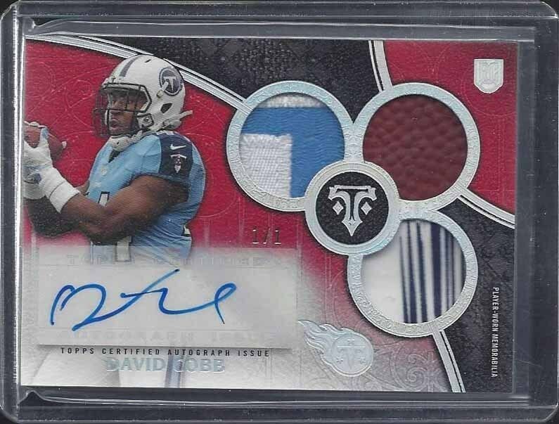 DAVID COBB 2015 TRIPLE THREADS SILVER RAINBOW MULTICOLOR PATCH AUTO RC #D 1/1