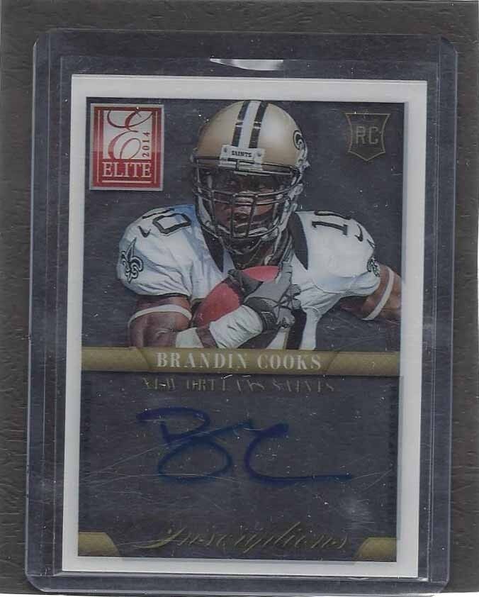 BRANDIN COOKS 2014 ELITE INSCRIPTIONS ACETATE VERTICAL ON CARD ROOKIE AUTO RC SP