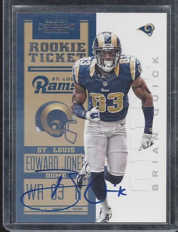 BRIAN QUICK 2012 PANINI CONTENDERS RAMS ON CARD ROOKIE TICKET TRUE RC AUTO #232
