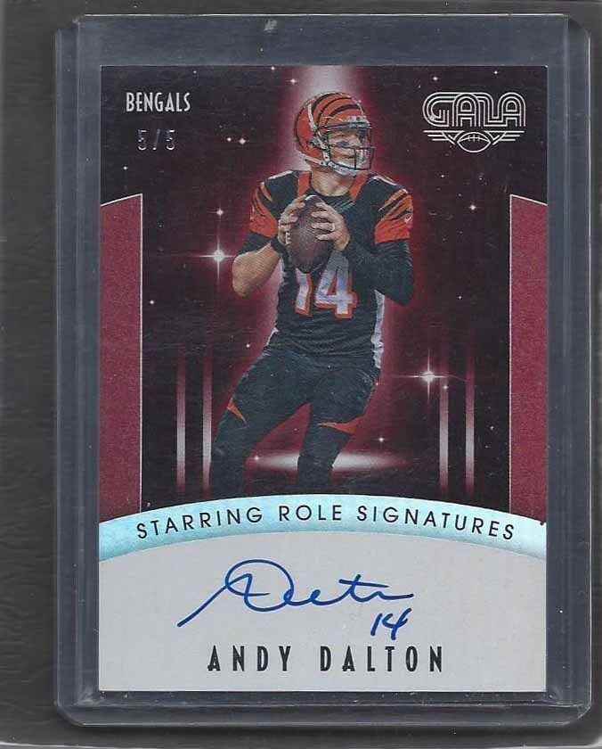 ANDY DALTON 2016 PANINI GALA STARRING ROLE RUBY RED SIGNATURES ON CARD AUTO 5/5
