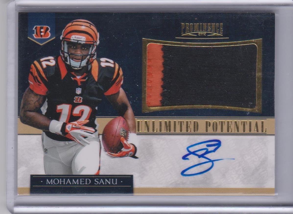 1/1 MOHAMED SANU 2012 PROMINENCE UNLIMITED POTENTIAL BIG PATCH AUTO RC #D 12/15