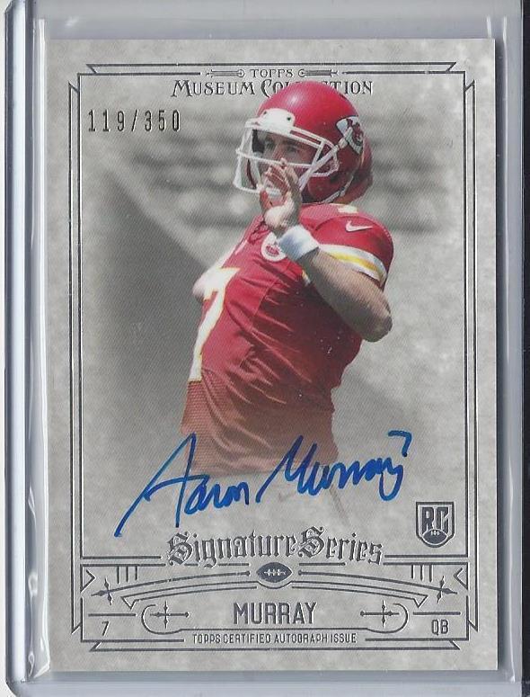 AARON MURRAY 2014 TOPPS MUSEUM CHIEFS ON CARD ROOKIE AUTO RC #D 119/350