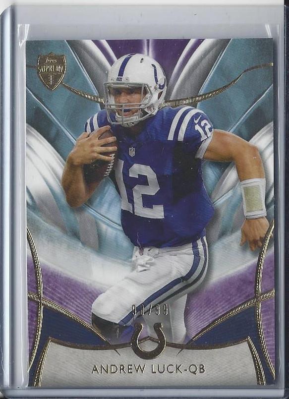ANDREW LUCK 2014 TOPPS SUPREME PURPLE PARALLEL #D 98/99