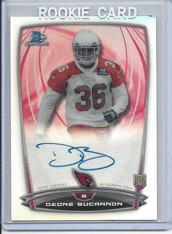 DEONE BUCANNON 2014 BOWMAN CHROME CARDINALS REFRACTOR ON CARD AUTO RC