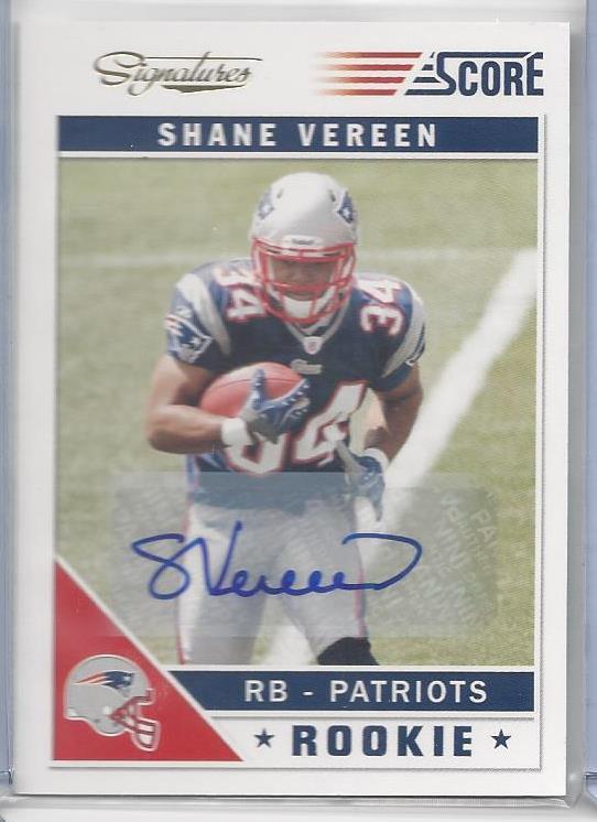 SHANE VEREEN 2011 SCORE SIGNATURES SP RARE PATRIOTS AUTO RC #388