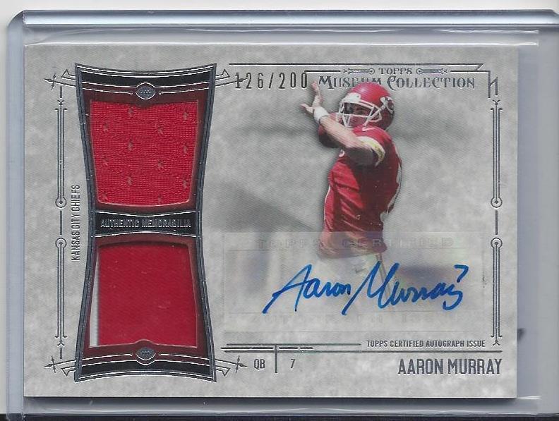 AARON MURRAY 2014 TOPPS MUSEUM DUAL CHIEFS ROOKIE PATCH AUTO RC #D 126/200
