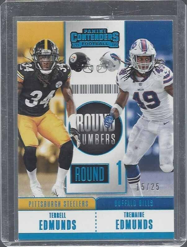 TREMAINE EDMUNDS + TERRELL EDMUNDS 2018 CONTENDERS ROUND NUMBERS PLATINUM RC /25