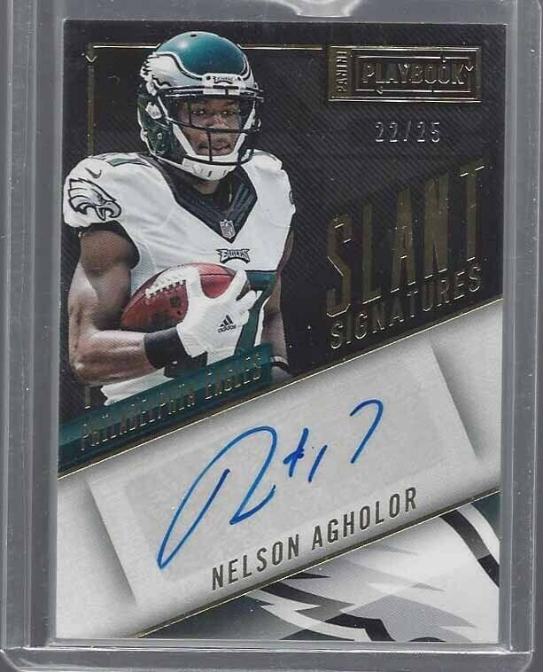 NELSON AGHOLOR 2016 PANINI PLAYBOOK SLANT SIGNATURES GOLD AUTO #D 22/25