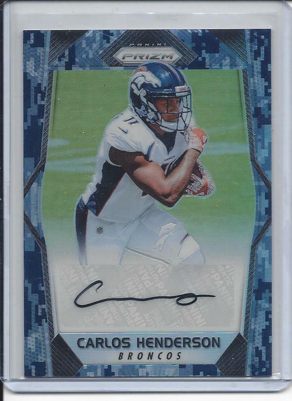 CARLOS HENDERSON 2017 PANINI PRIZM CAMO PRIZMS AUTO RC #D 1/25